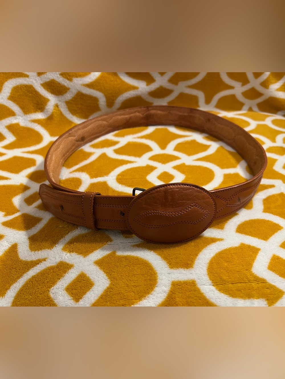 Vintage Cintos Imperial Mexican Hand-Tooled / Stitched Leather Western Belt